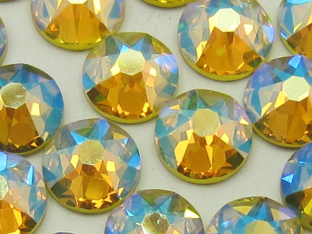 12 pcs. 40ss CITRINE SHIMMER FLATBACK European Rhinestones